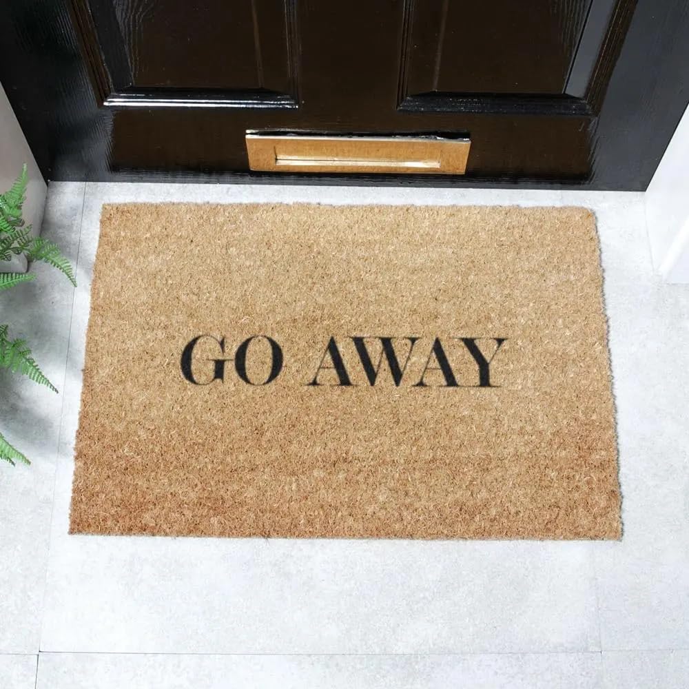 Artsy Mats - Go Away Thin Doormat - Made from Tufted Coconut Fibre - Non-Slip Natural Rubber Backed Door Mats Indoor - Heavy Duty, Decorative Outdoor Mats (60x40cm) โ image 1