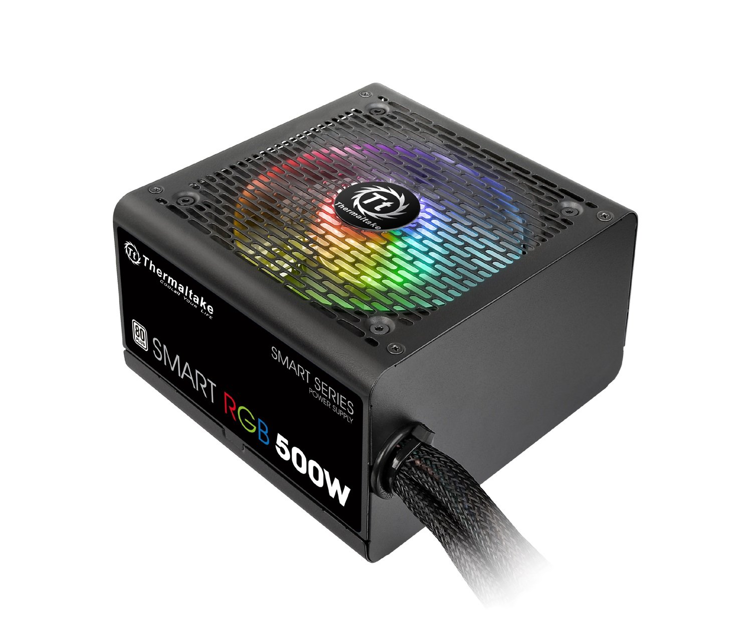 Thermaltake Smart RGB USB Óptico 800DPI Ambidextro Negro ratón Negro 500 Watt
