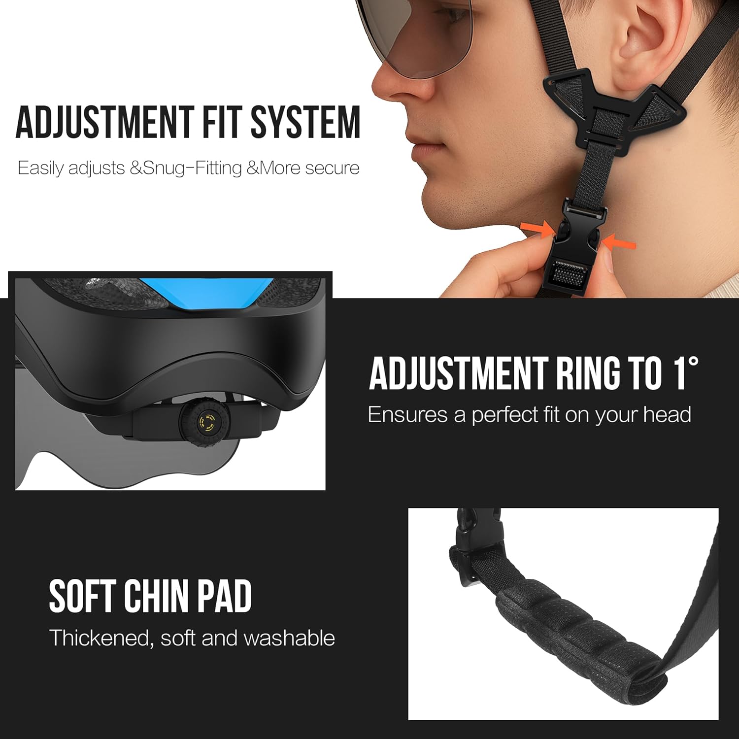 LUMDEER DARKNIGHT Bike Helmet - LED Turn Signals Front & Rear Light Rechargeable, Visor, Goggles for Ebike,Scooter Commuting, Adjustable Bicycle Helmets for Adults Men Women - Image 3