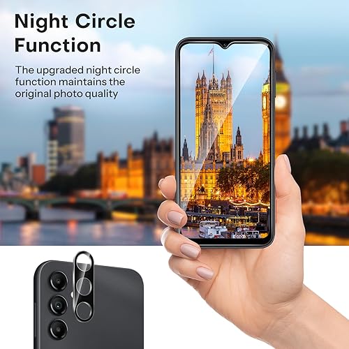 Miniatura 4 de OMOTON Protector de pantalla para Samsung Galaxy A14 5G, [paquete de 3+2] para protector de pantalla A14 y protector de lente de cámara, compatible