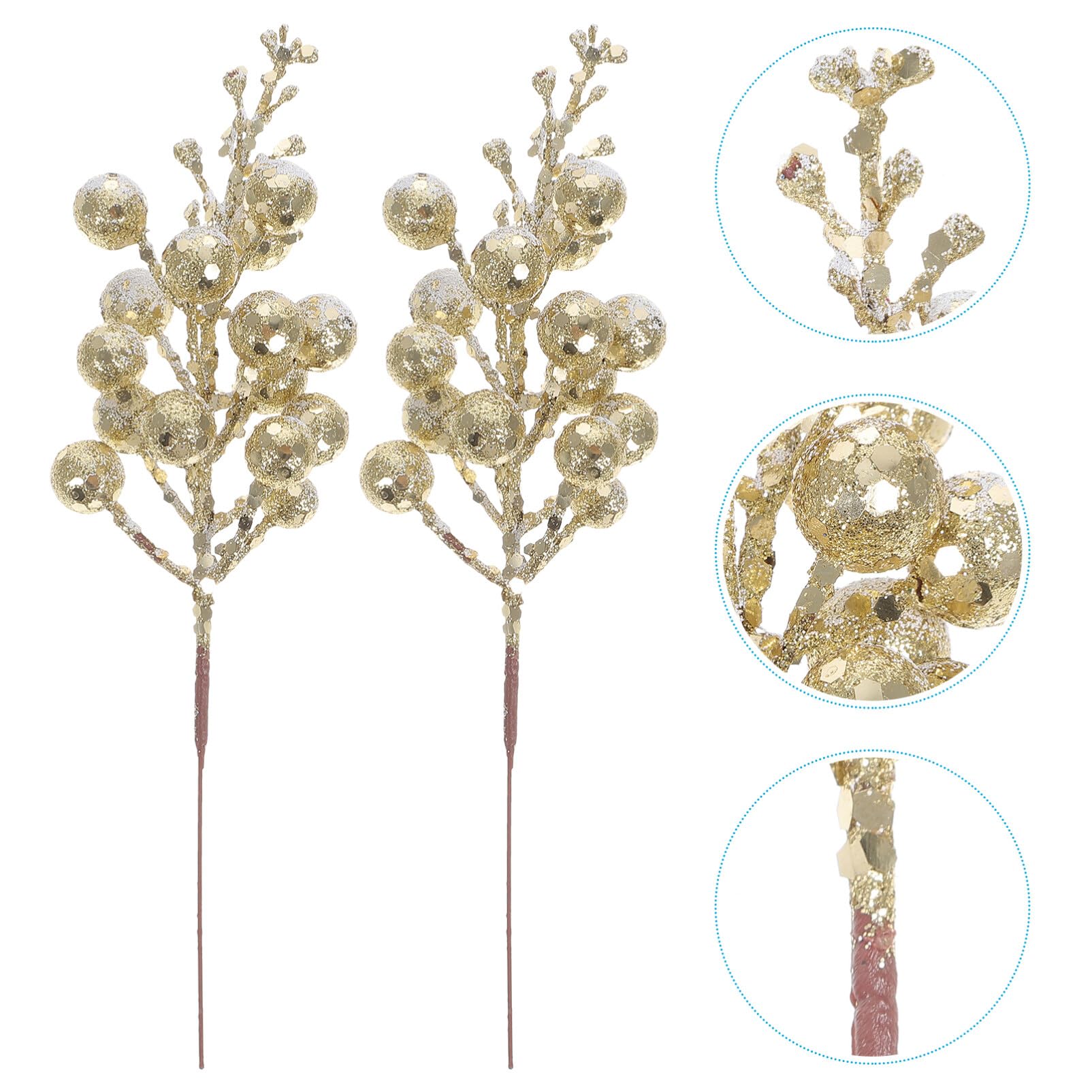 10 Pezzi Bacche d'imitazione di Natale bacche di Natale plettri decorativi per alberi di Natale piante artificiali decorazioni natalizie all'aperto finto gambo di bacche autunno