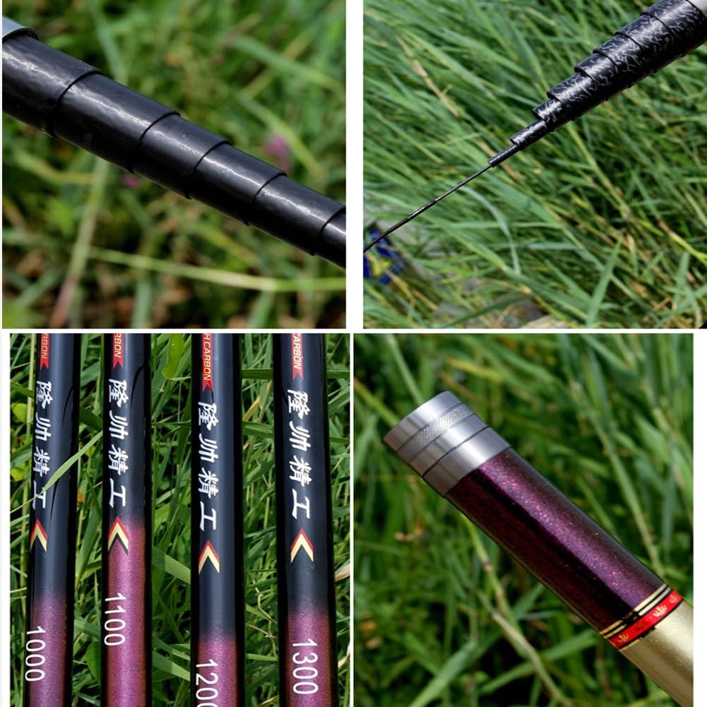 Canna da Pesca Lunga 8M-15M Canna da Pesca telescopica Super Rigida da Competizione per Carpe(9m)