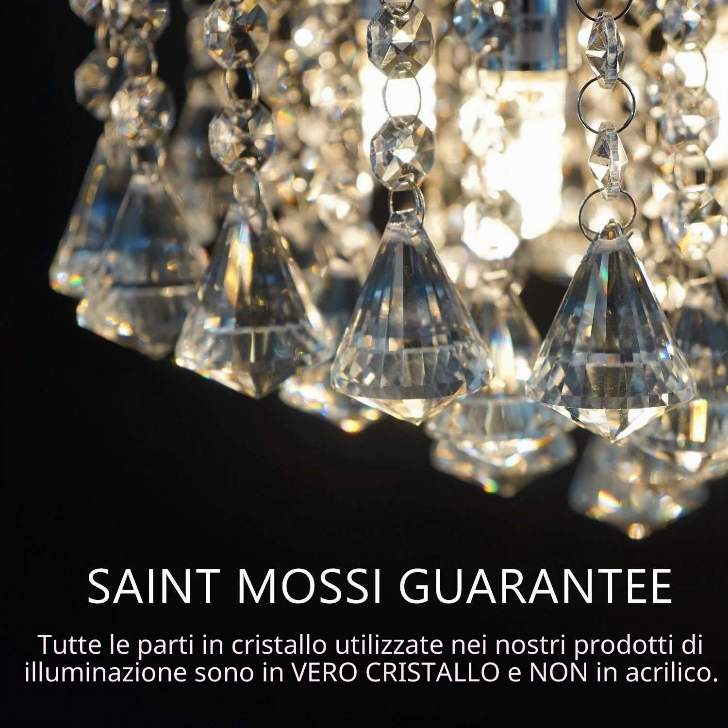 SAINT MOSSI Lampadario Classico in Cristallo Lampadari Moderni Lampadario da Soffitto Lampadario Cristallo Moderno Lampada Plafoniera 3 X 3W GU10 non incluse [Classe di efficienza energetica A+++]