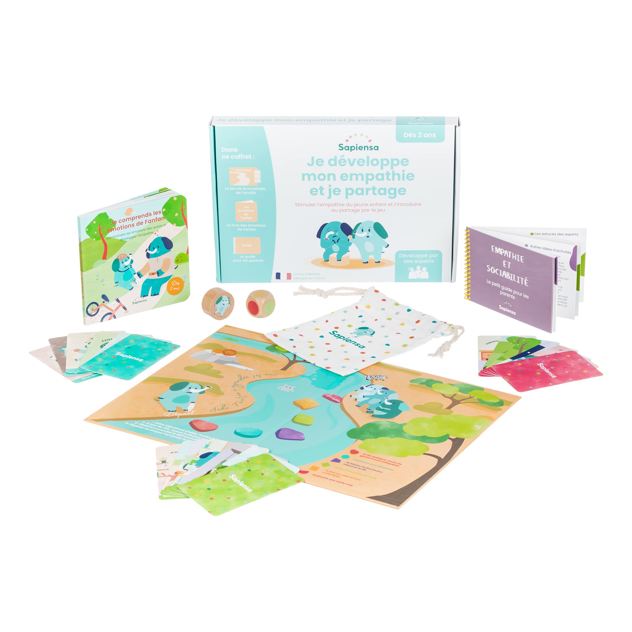 Coffret fabriqué en France - Je développe mon empathie & je partage (idée cadeau naissance bébé jeu éducatif développement bébé développer empathie partage)