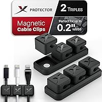 Vista 10 de X-Protector 3 soportes magnéticos para cables - Clips de cable premium - Soporte de cable autoadhesivo para automóvil - Organizador de cables