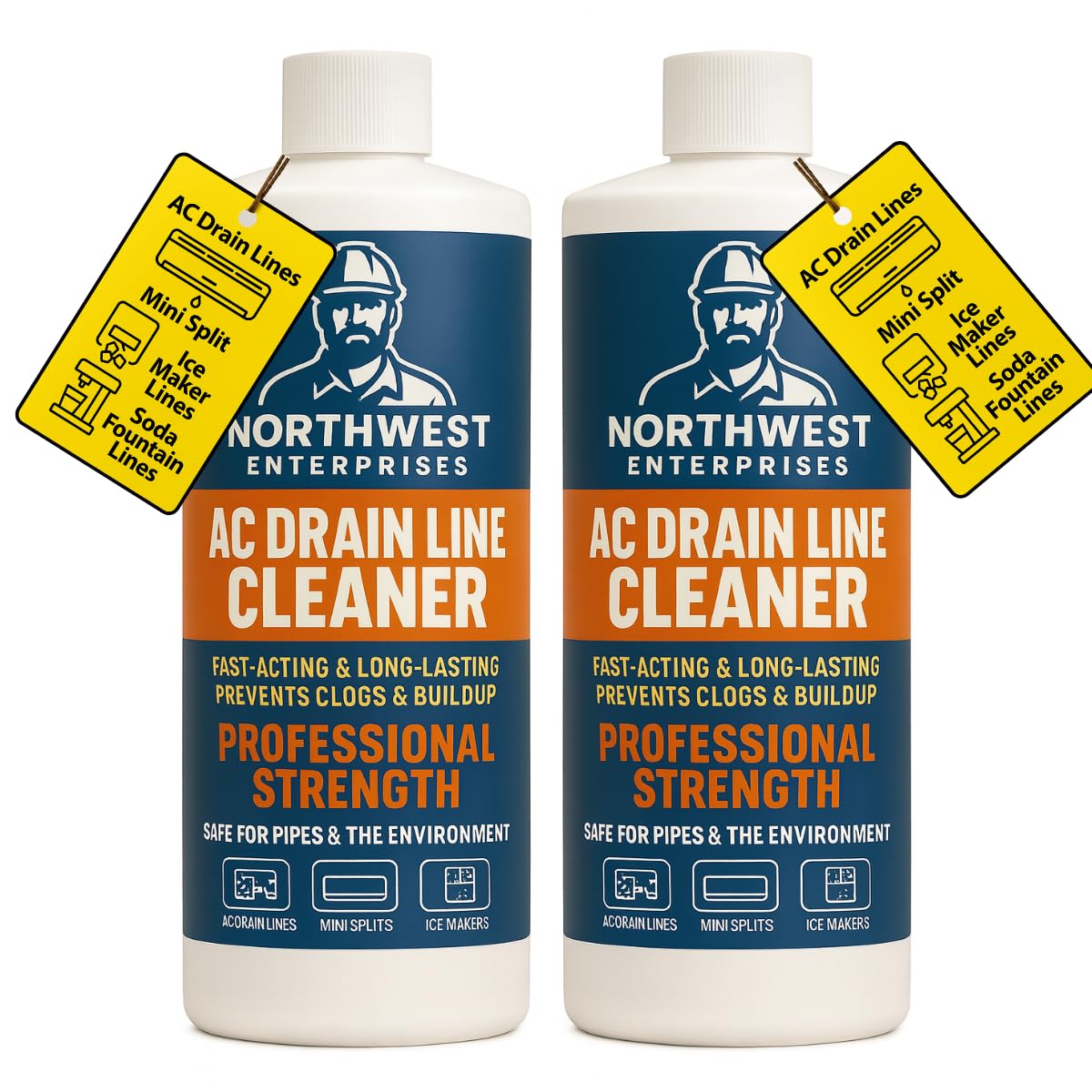 AC Drain Line Cleaner and Unclogger - Air Conditioner Cleaner Prevents Build-Up for AC Units, Dehumidifiers, Ice Machines, & More (16 ounces)