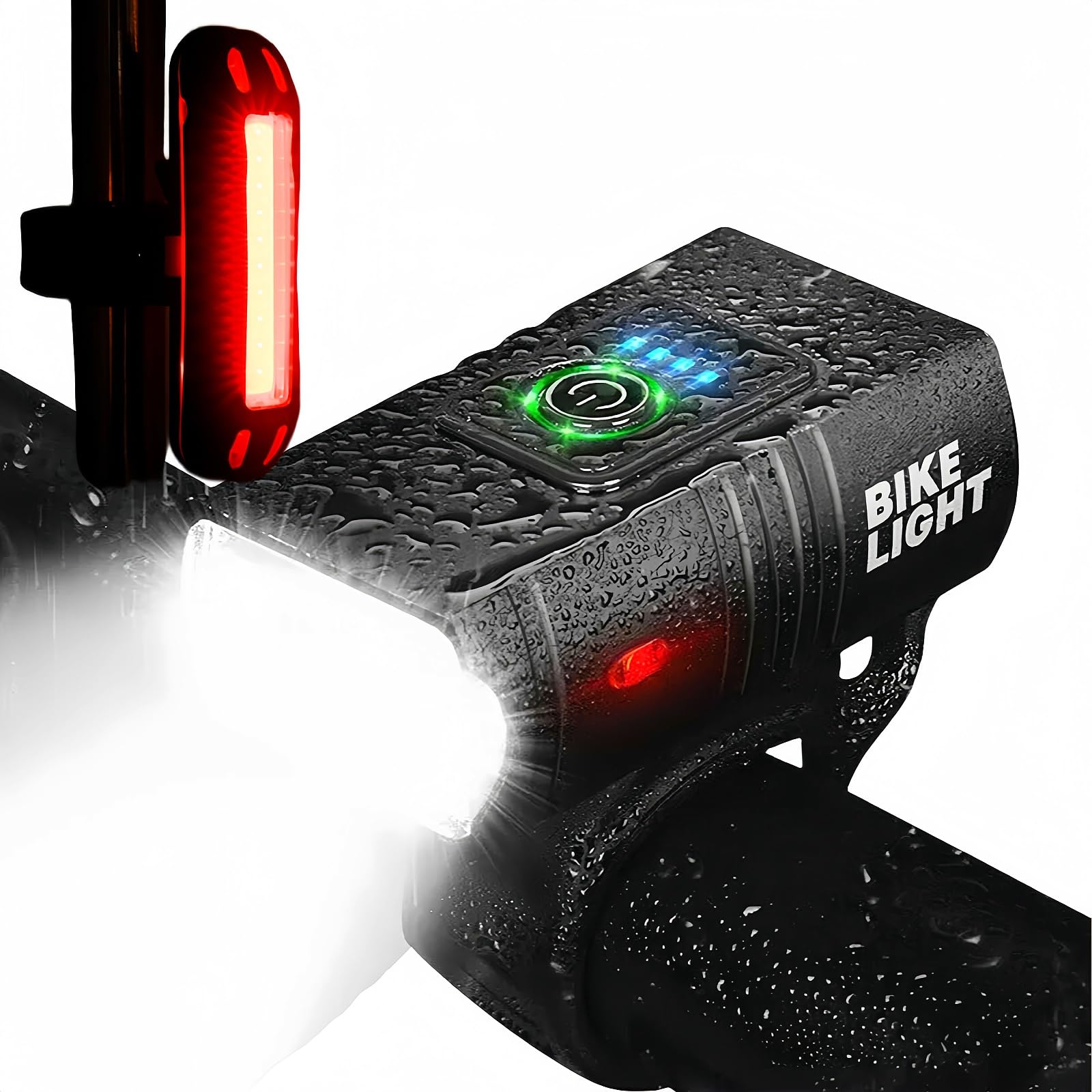 Fay Bless USB Rechargeable Bike Light Set, Waterproof Bike Front and Rear Lights for Night Riding (T6)