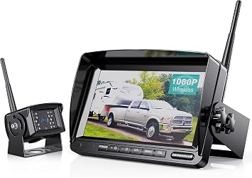 7" Digital Wireless Reversing Camera Kit 1080P Monitor IP69K Waterproof