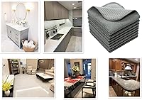 Vista 7 de Paños de microfibra de secado rápido, trapos de limpieza de cocina, trapos para el polvo, paños ultra absorbentes sin pelusa con lado de limpieza