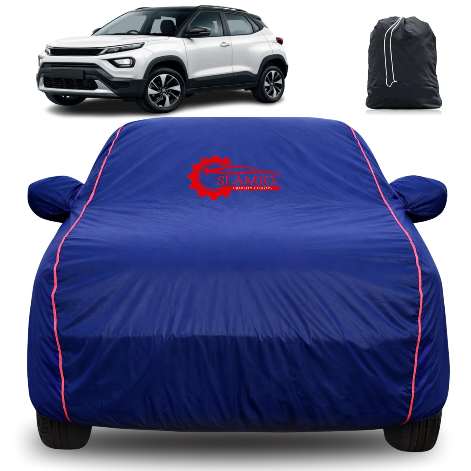 100% Waterproof Car Cover for Tata Punch (2026 Facelift) | All-Weather, Dustproof & UV Protection | Heavy-Duty 3-Layer Fabric | Custom Fit with Mirror & Antenna Pocket | Navy Blue-image-33