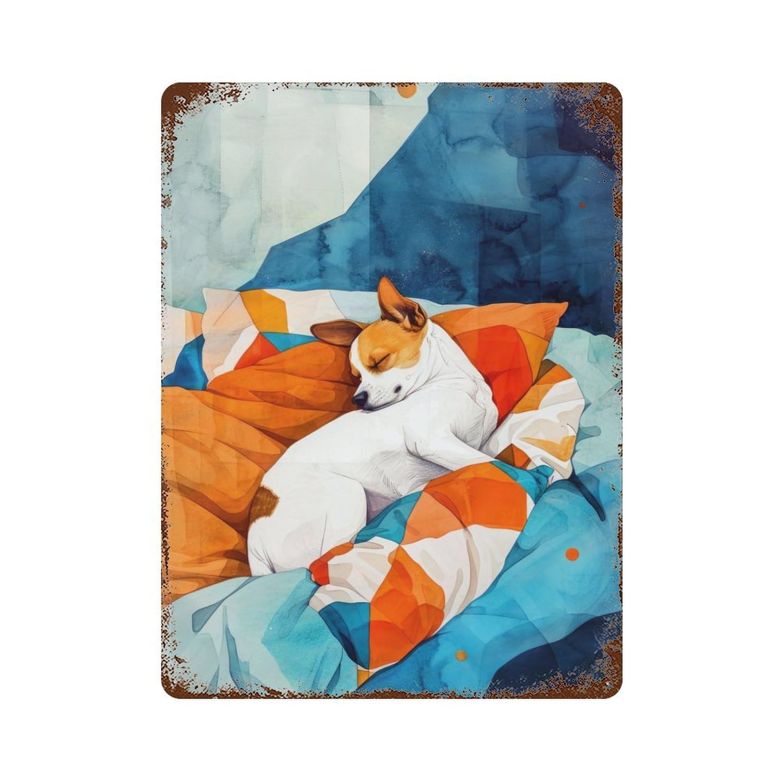 Dogs Life 15.7"x11.8" Rusty Metal Tin Sign, Farmhouse Wall Decor for Office, Studio And Wall Decor