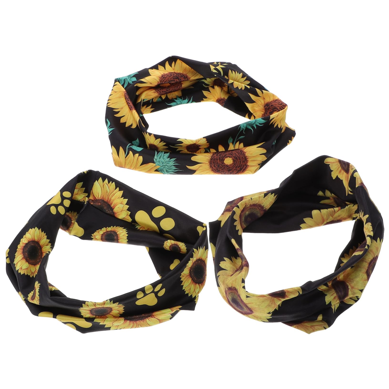 FOMIYES 9piezas Headband Deportiva Para Mujer Ancha y Elástica Diseño De Girasol Para Yoga Running y Entrenamientos