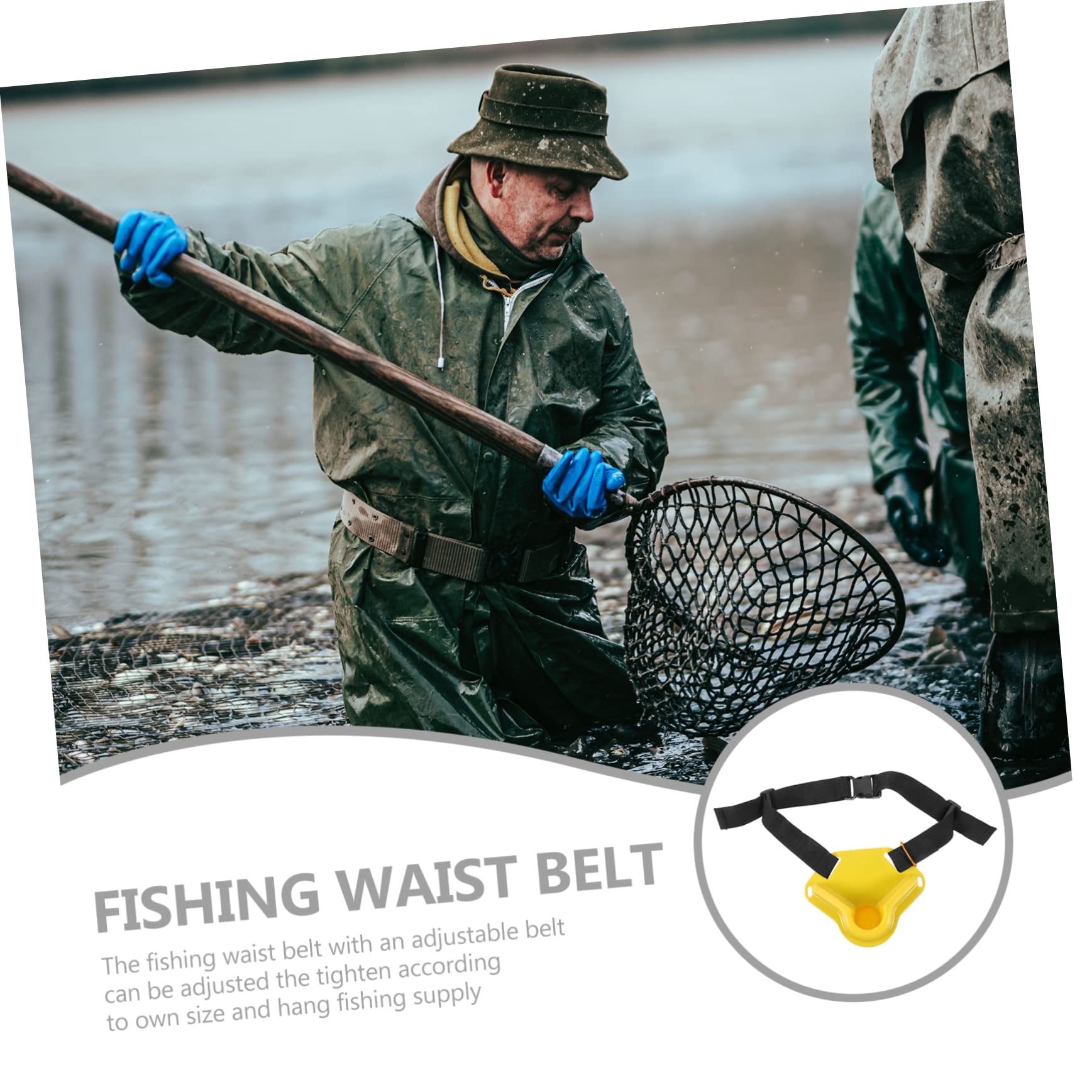 ibasenice 2pcs Fishing Waist Belt Adjustable Wading Belt Rod Carrier Buckle Straps for Outdoor Fishing