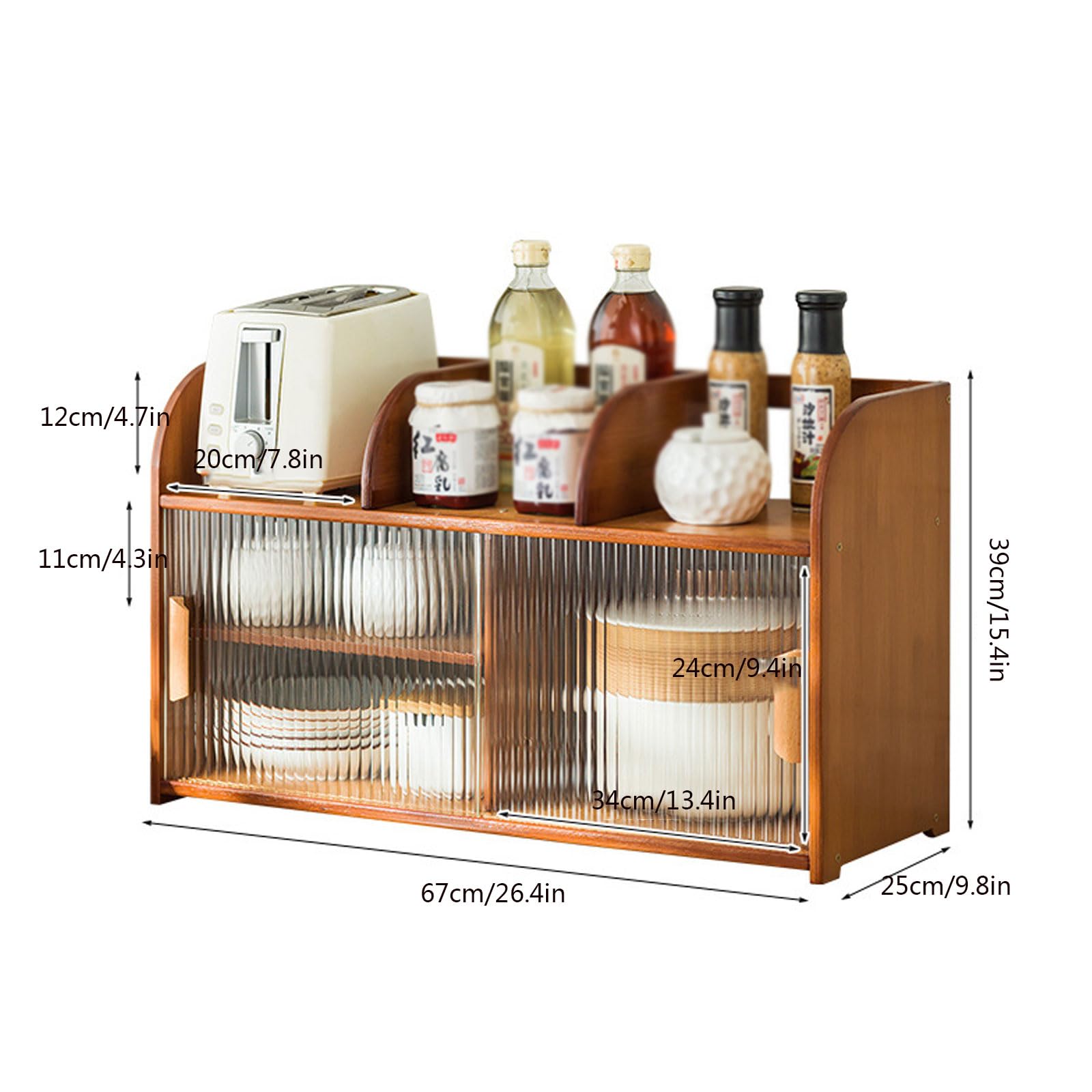 Amazon｜竹製キッチン収納棚 多機能カップ収納ラック コーヒー