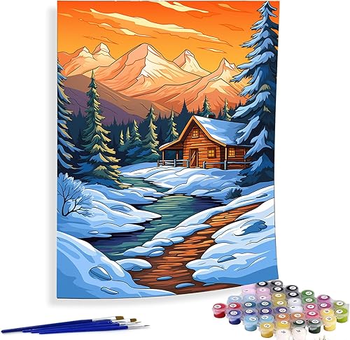 Vista 53 de Diymood Paint by Numbers for Adults Snowman, DIY Oil Painting Christmas Acrylic Paint by Number Kits for Kids Adults Beginner for Home Wall Decor