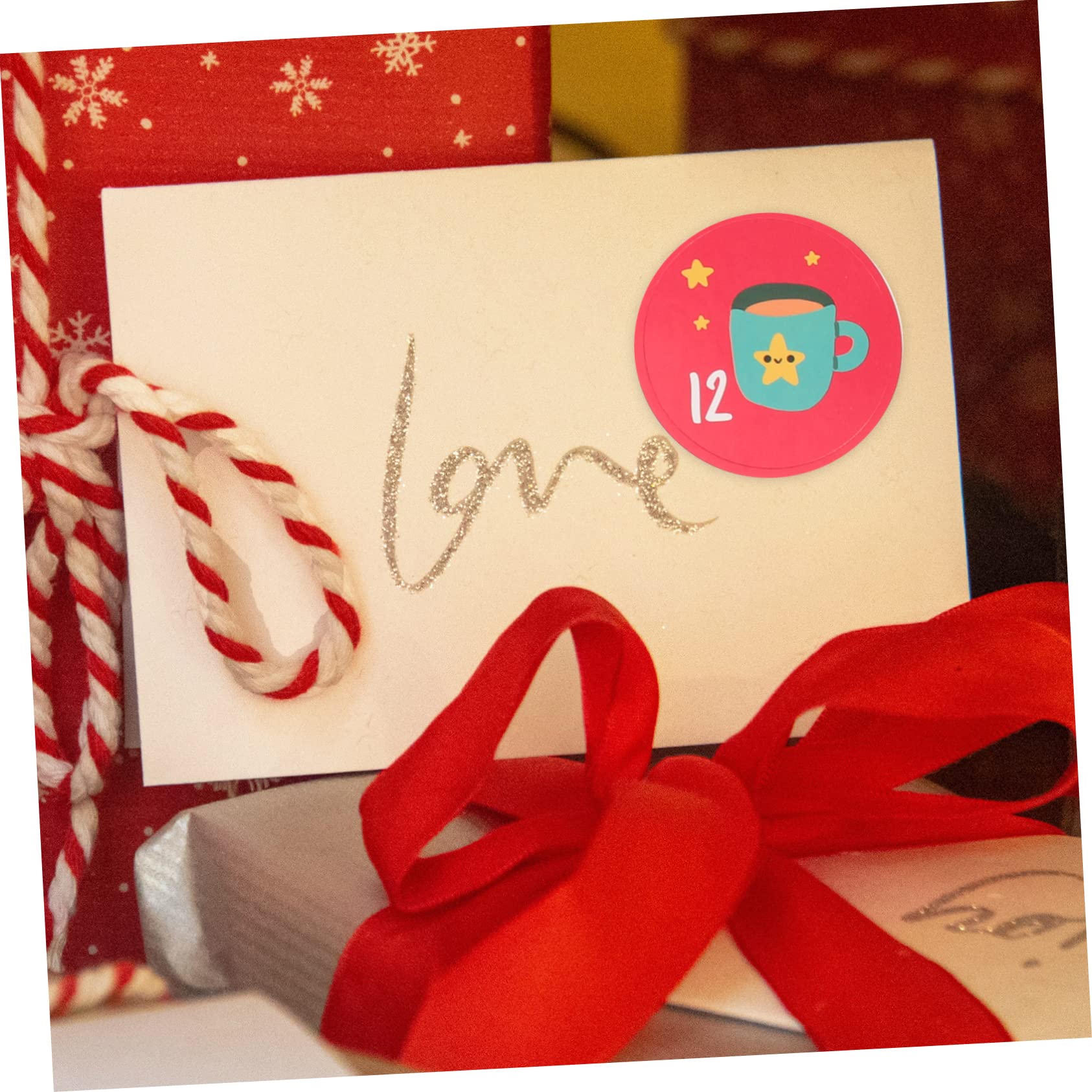 PRETYZOOM 100 Blatt Weihnachtssiegelaufkleber Weihnachts-adventskalender-aufkleber Zahlenaufkleber Dekorative Aufkleber Weihnachtscountdown-kalenderaufkleber Weihnachtsaufkleber Papier