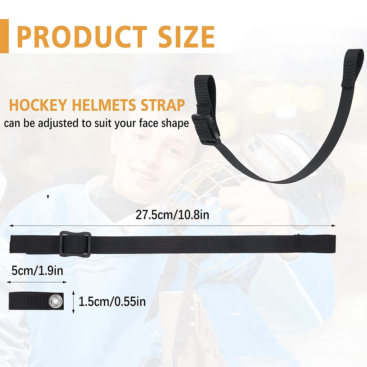 Jugulaire pour Casque de Hockey à Pression Unique Jugulaire pour Casque de Hockey sur Glace Jugulaire Amovible Accessoire pour Casque de Hockey