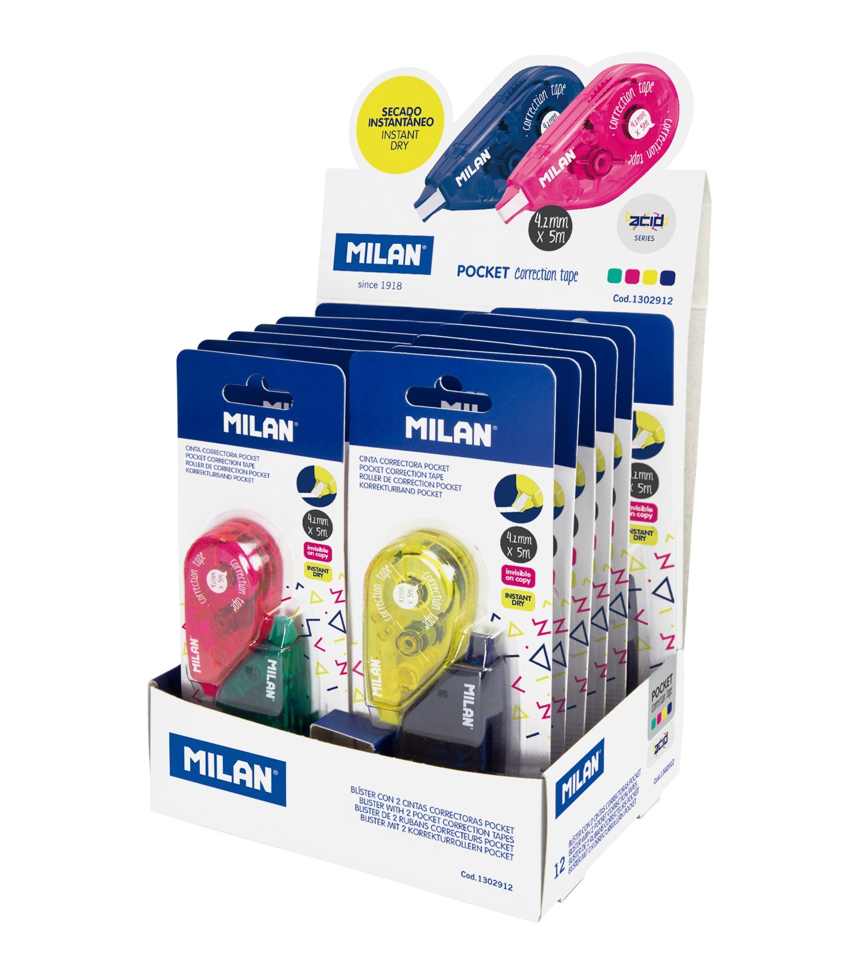 Display Box 12 Blister Correction Tape Pocket 4.2mm x 5m