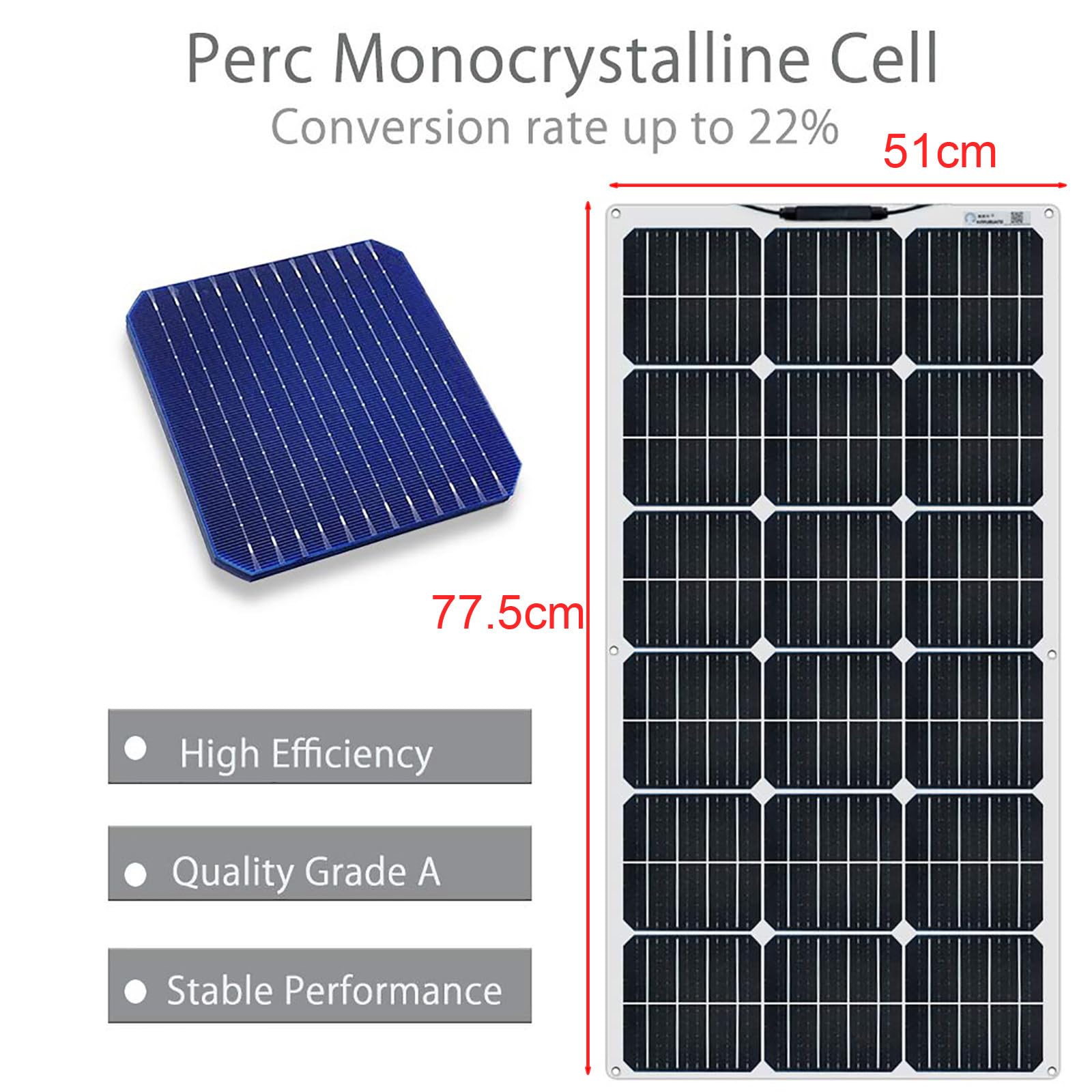 Kit Pannello Solare Flessibile (80w/160w/240w/320w), Ricarica Batteria 12v + Controller Solare 40a, per Barca, Auto, roulotte, 77 * 51 cm,160W
