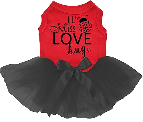 Petitebella Lil' Miss Love Bug - Vestido para perro (rojonegro, talla XXXL)