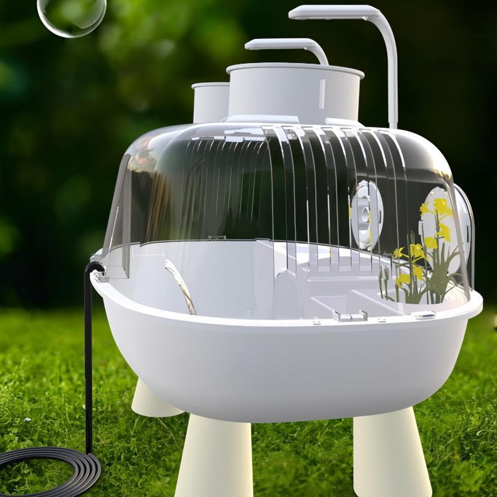 Vasca Tartarughe Acquatiche Con Luce E Recinto Trasparente | Gabbia Habitat Per Tartarughe Acquatiche E Rettili Per Interni Casa Soggiorno Appartamento Ufficio Balcone Stagno Serpente