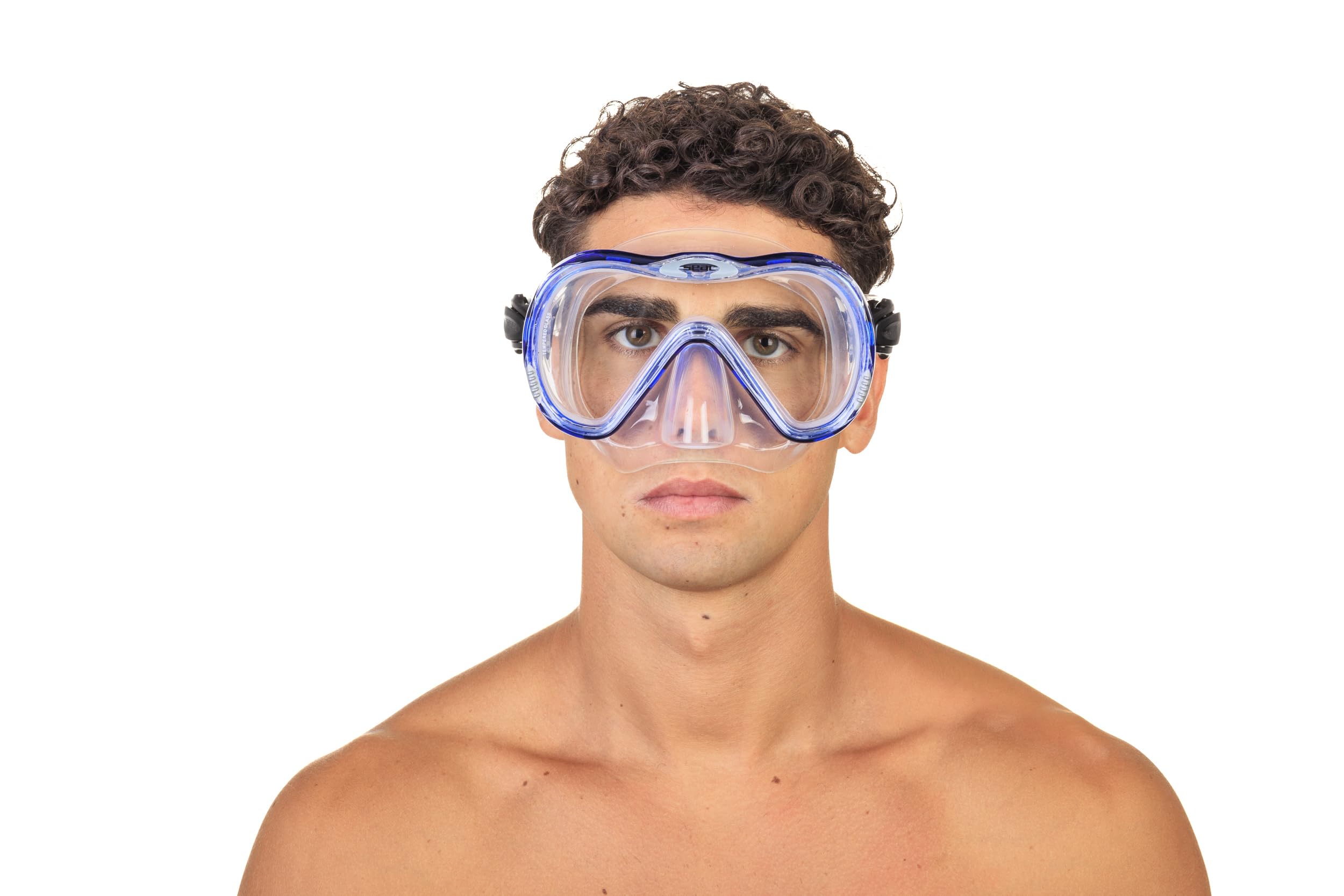 SEAC Set BIS Boss Dry, Kit en Silicone pour plongée sous-Marine et en apnée avec Masque et Tuba avec Système Dry Top et soupape de Purge