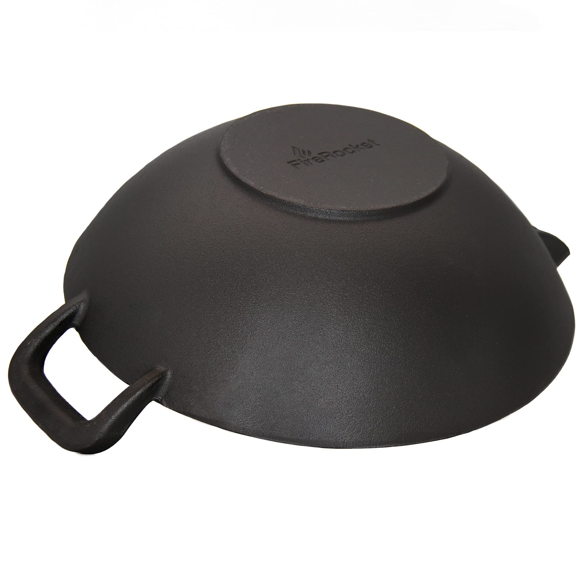 Gusseisen Wok 34cm optimal für Gasbrenner | Robuster Cast Iron Grill-Wok | Geeignet für Gasgrill Kohlegrill Induktionsherd | Wokpfanne für Nudeln Reis Gemüse