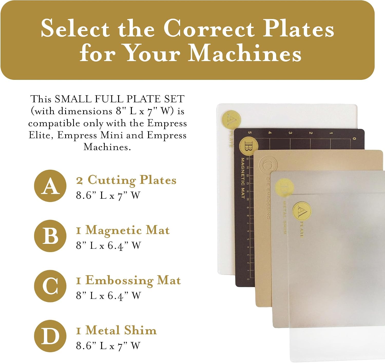 Anna Griffin Scrapbooking Die-Cutting & Embossing Plates System with Powerful Magnetic Sheet, Die Cutting Machine Accessories for Crafting and Card Making - Empress Full Plates Set, Small 8.6 x 7