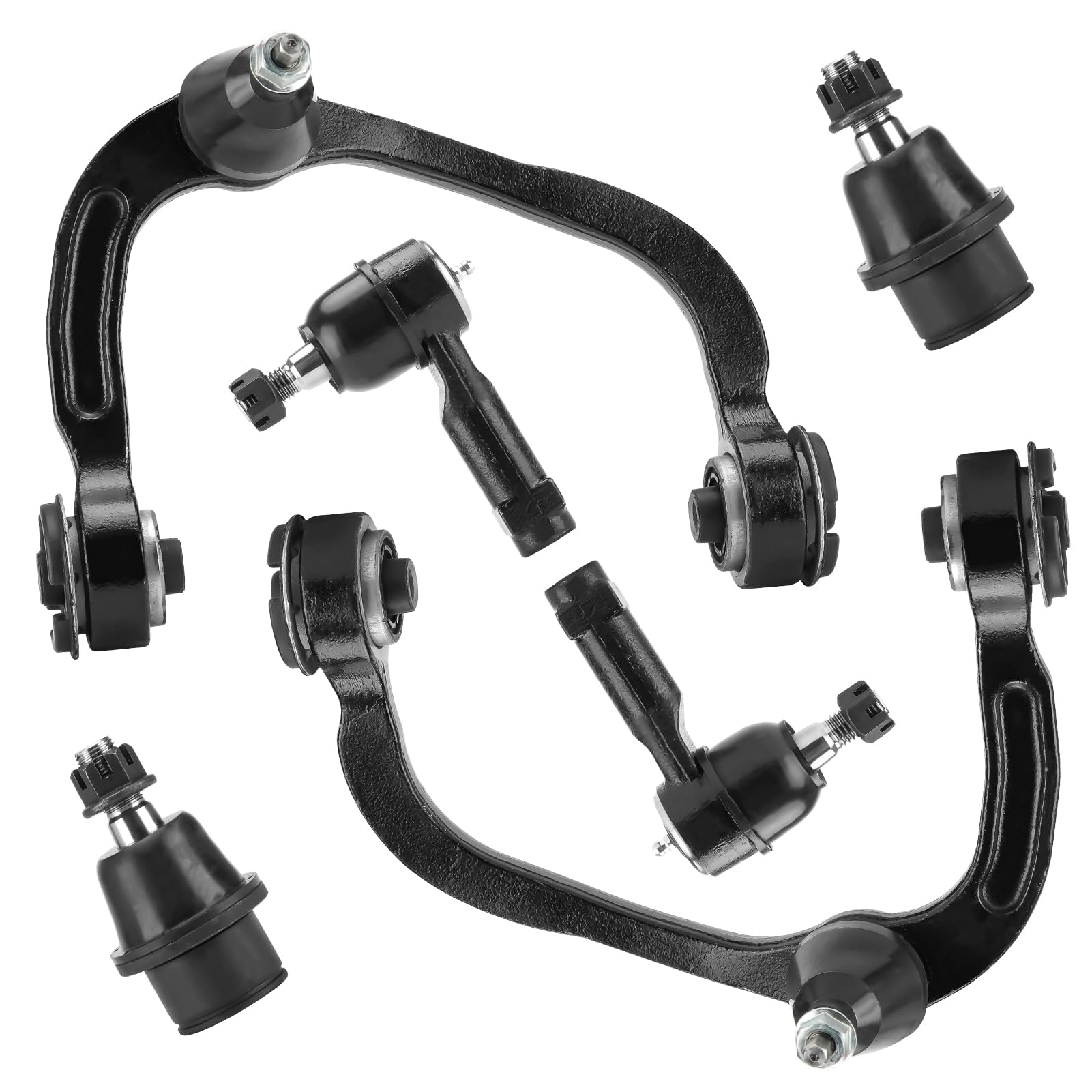 Front Upper Control Arm w/Ball Joint for Ford F-150 (No Raptor) 2004-2008, Lincoln Mark LT 2006-2008, Outer Tie Rod End Links, Left and Right,