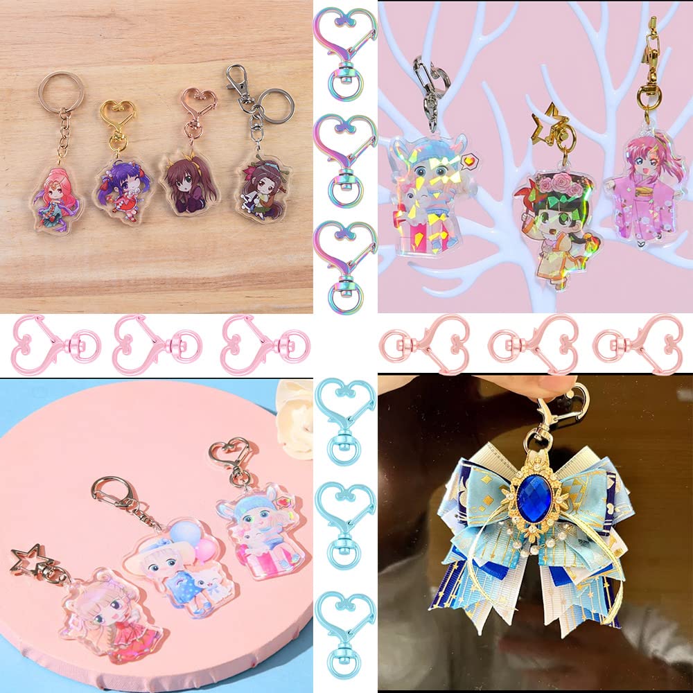 2 Fermoirs De Sac Forme Coeur / Or, Argent, Noir, Bronze / Mini