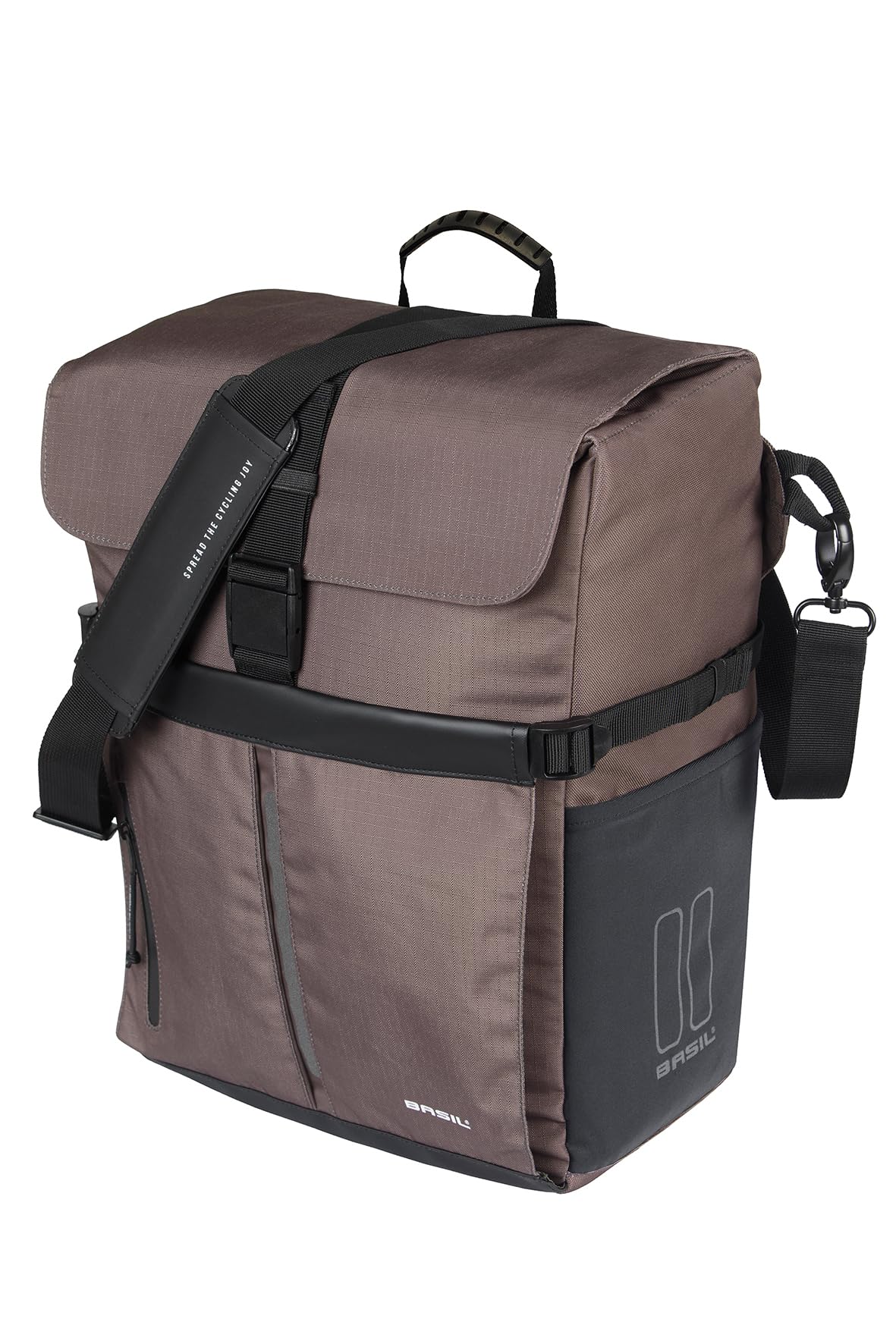 Basil Move Mik Hooks - Borsa A Tracolla, 15 L, Marrone, Impermeabile, In Poliestere Riciclato, Perfetta Per L'uso Quotidiano E Il Tempo Libero, Compatibile Con Tutti I Portapacchi - 4