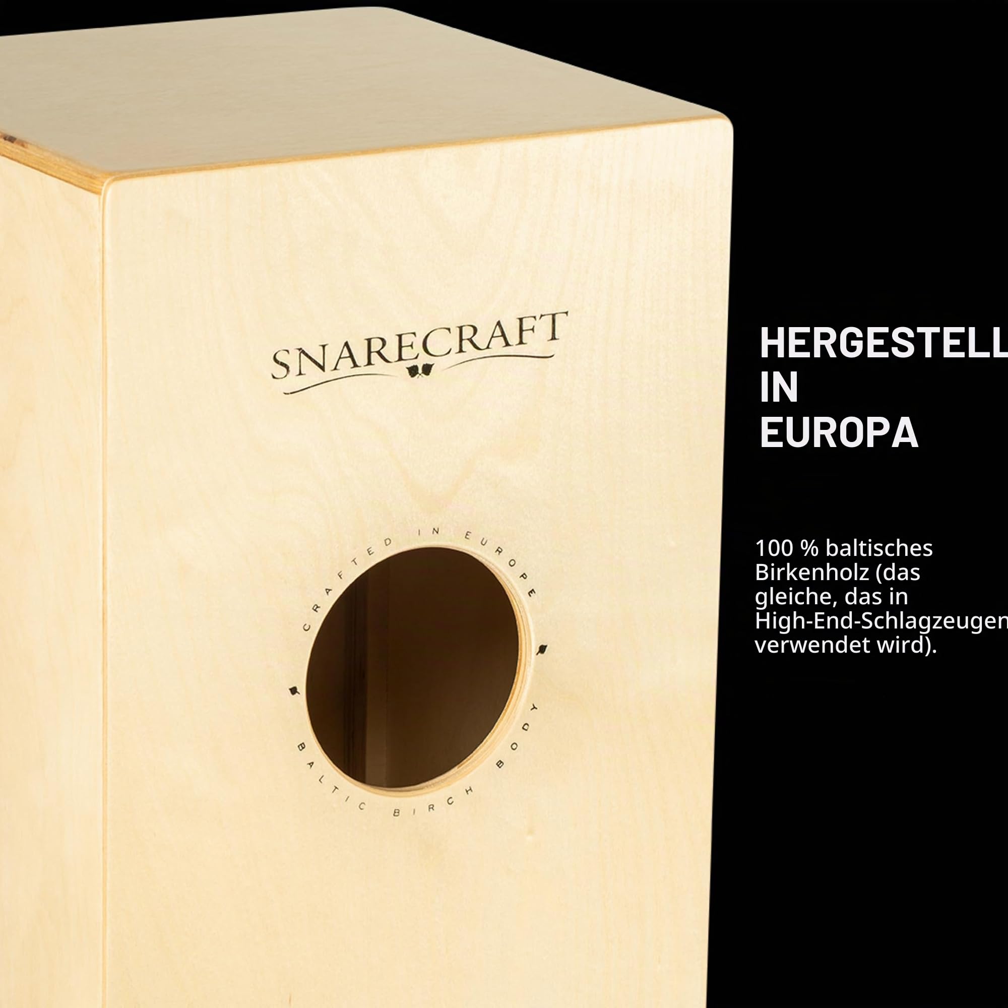 Meinl Percussion Snarecraft Cajon, Natur (SC100AB) | mit 2 Snare-Teppichen, Birke
