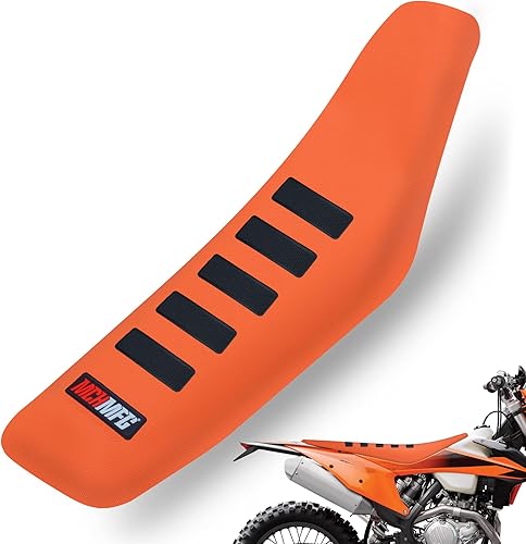 MCHMFG Funda de asiento acanalada para motocicleta SX DRZ XCF RMZ KXF YZF 125 250 300 450 (naranja) MCHMFG Funda de asiento acanalada para motocicleta SX DRZ XCF RMZ KXF YZF 125 250 300 450 (naranja)