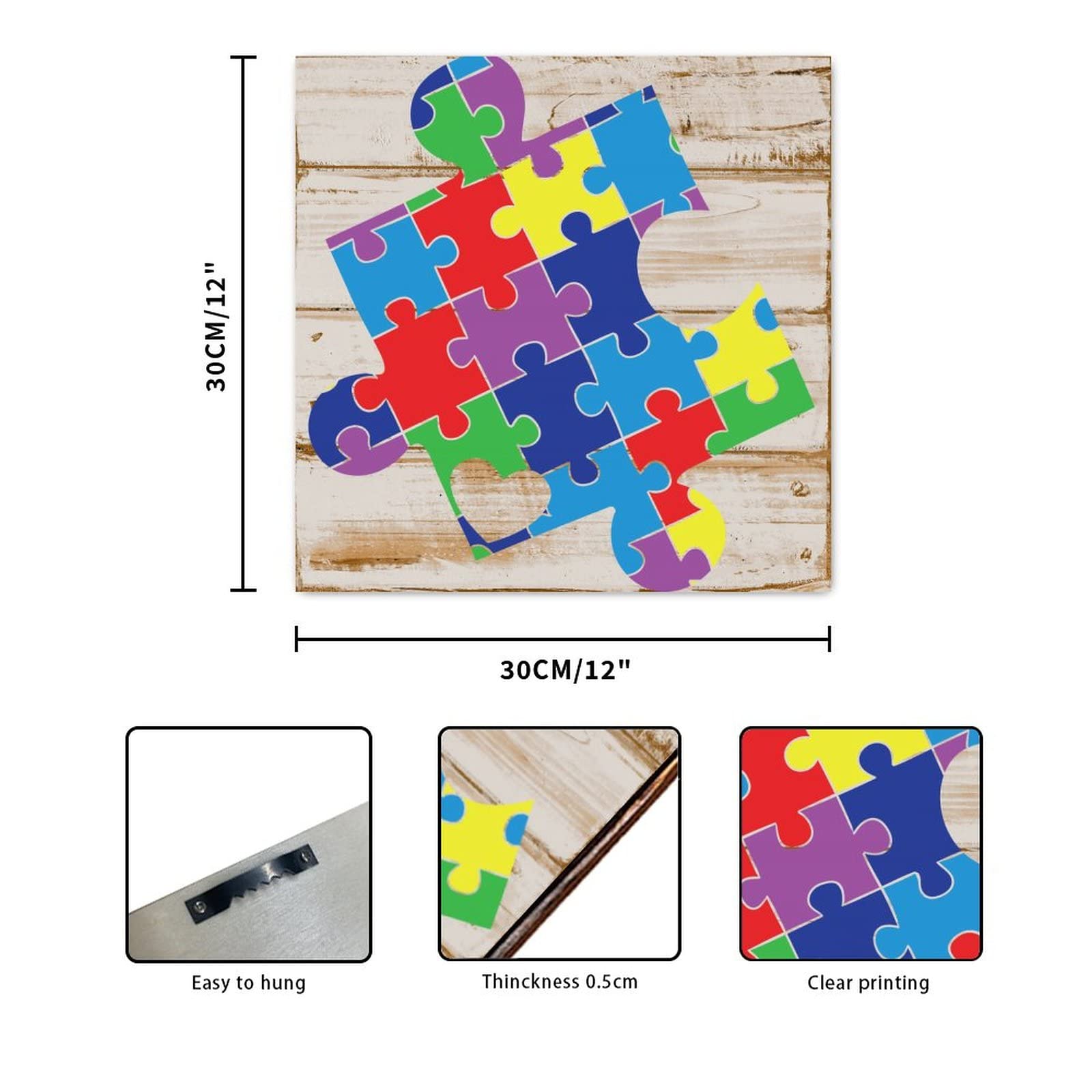Evans1nism Targa in legno con scritta Proud Autism Mom, per amanti dell' autismo, decorazione da parete moderna per casa, camera da letto, camera da letto, regali di inaugurazione della casa, 20,3 x