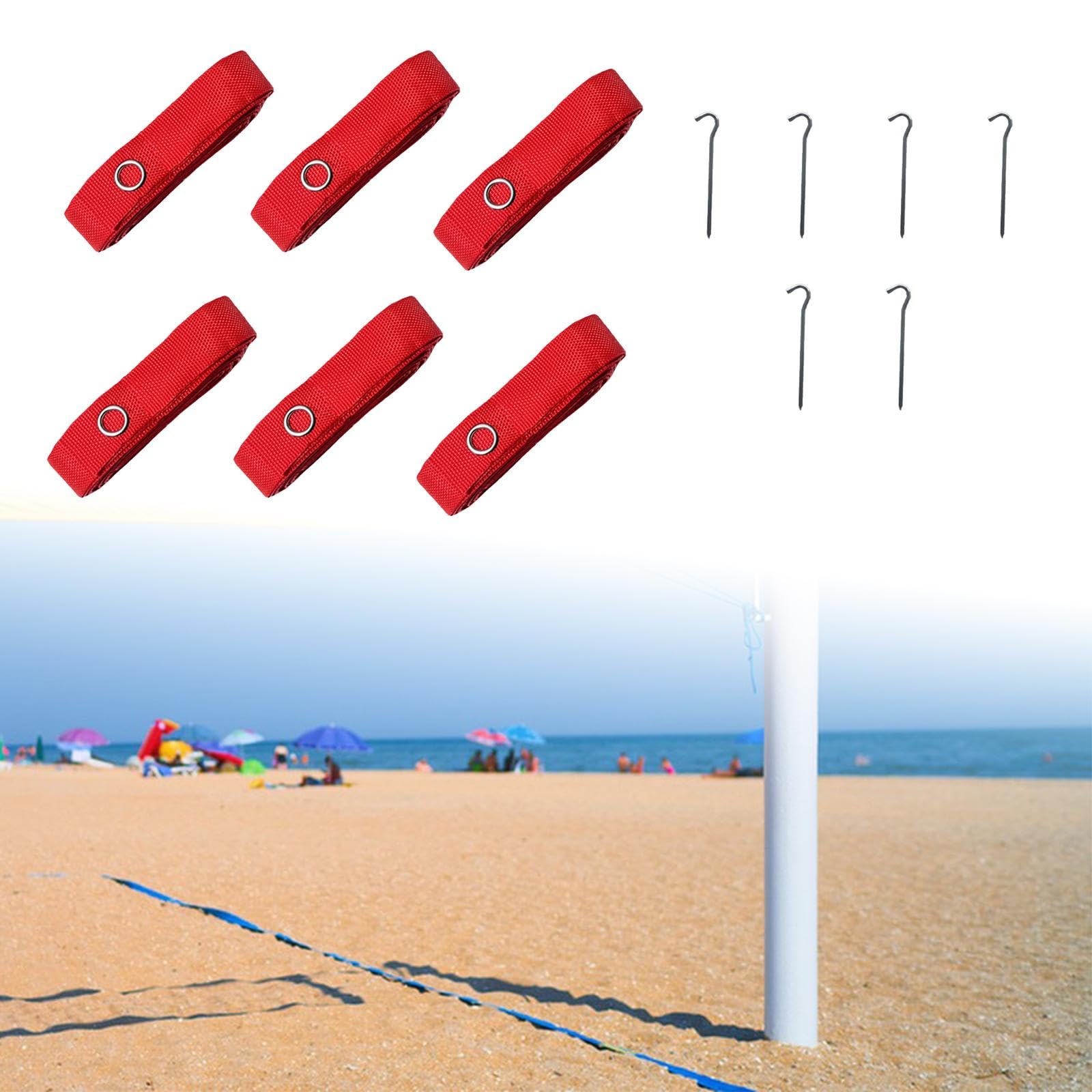 F Fityle 6X Líneas de Voleibol de Playa Líneas de bádminton 800cm de Largo Marcador de cancha portátil Marcador de líneas para Actividades al Aire Libre