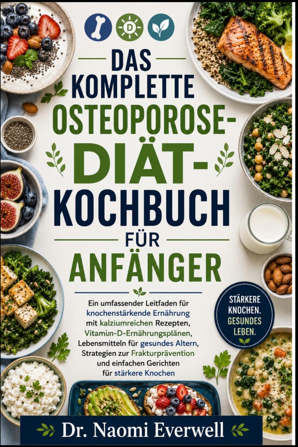 DAS KOMPLETTE OSTEOPOROSE-DIÄT-KOCHBUCH FÜR ANFÄNGER: Ein umfassender Leitfaden für knochenstärkende Ernährung mit kalziumreichen Rezepten, ... zur Frakturprävention und einfachen Geric