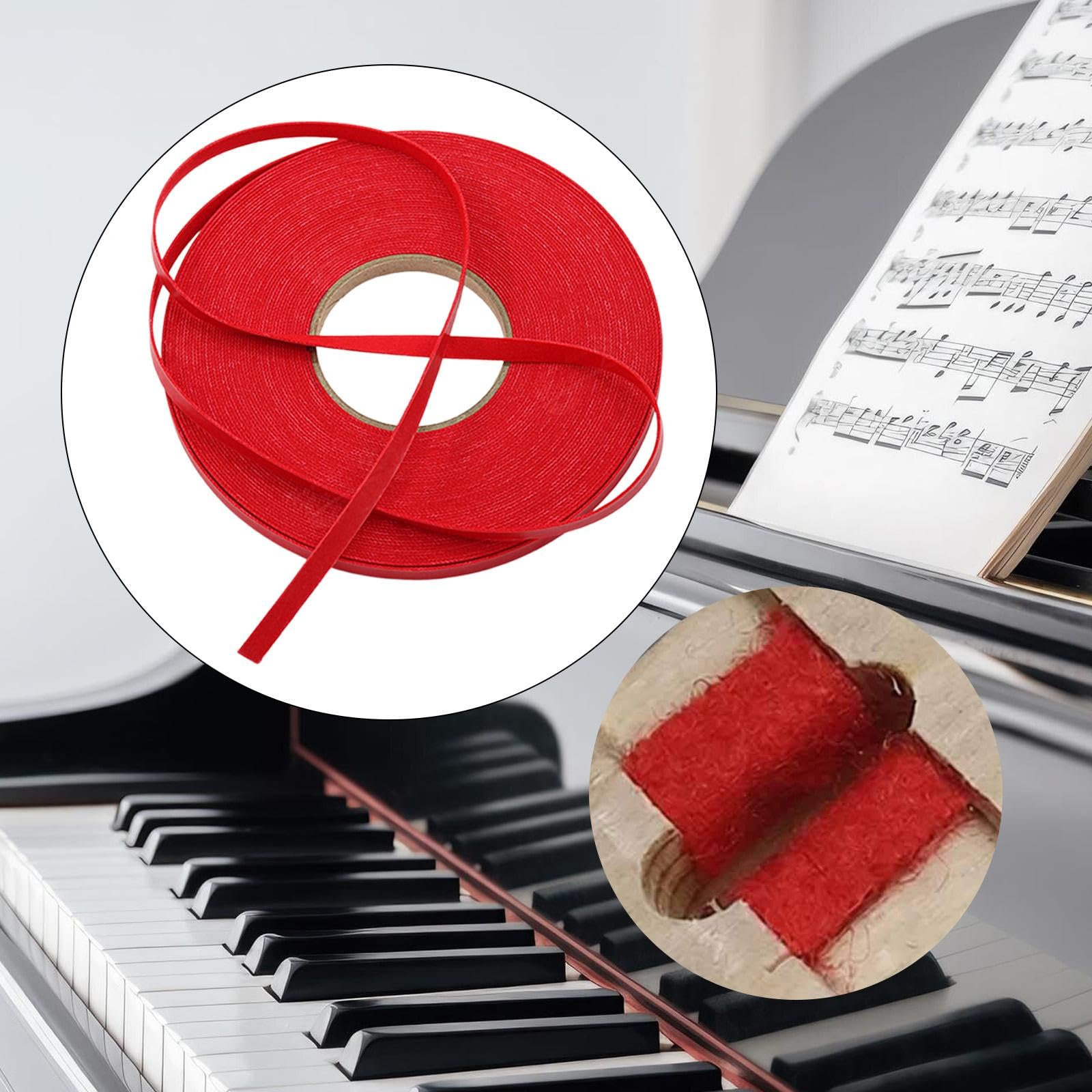 Paño para teclas de instrumento musical, mantenimiento compacto y resistente, profesional, repuesto, rojo, accesorios para instrumentos, herramienta para limpieza- Adhesivo Termofusible