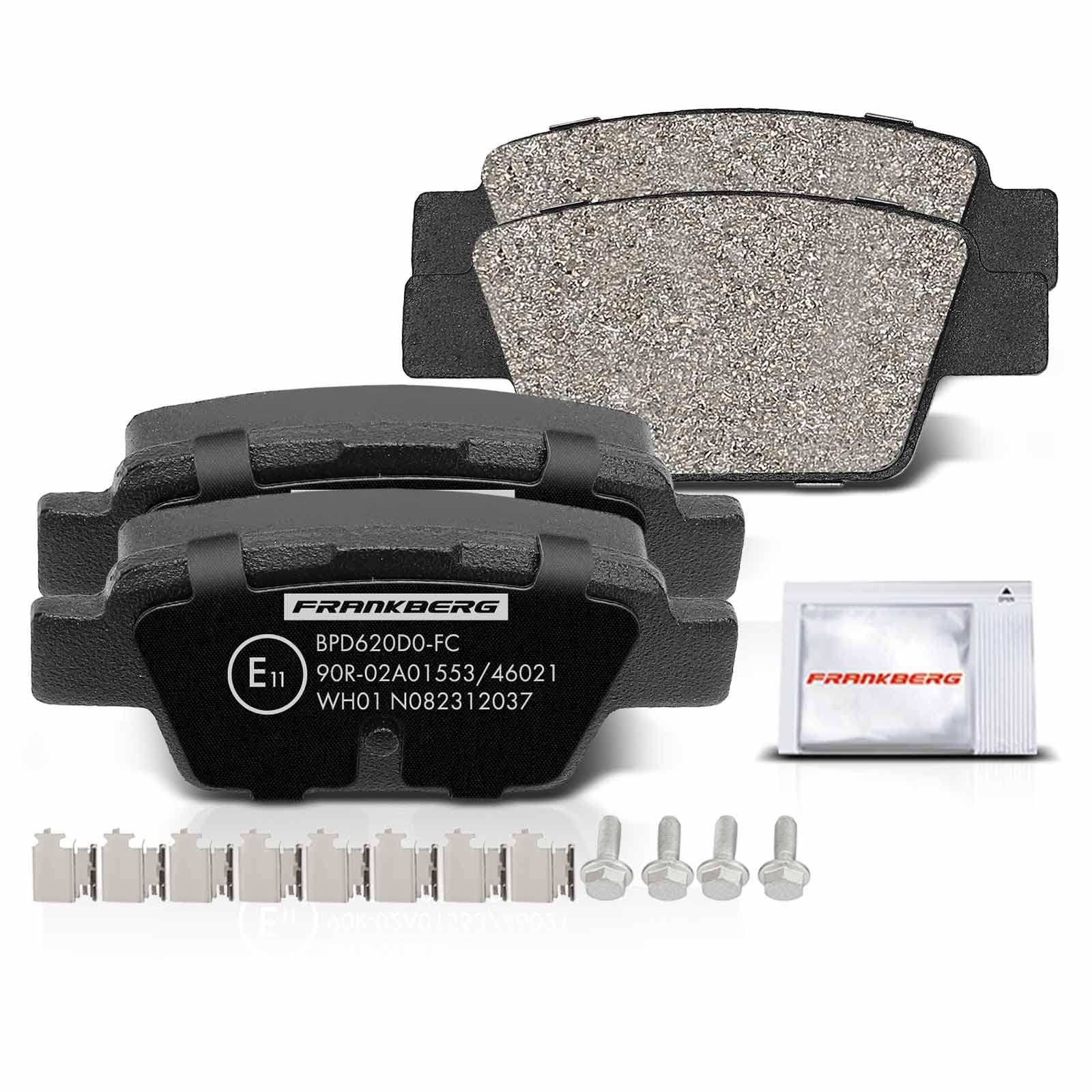 Frankberg Set freni incl. 2x Dischi Freno + 4x Pastiglie dei Freni Posteriore Compatibile con Cono 955 0.9L-1.6L 2008-2018 Replace# 77362768, 77364590