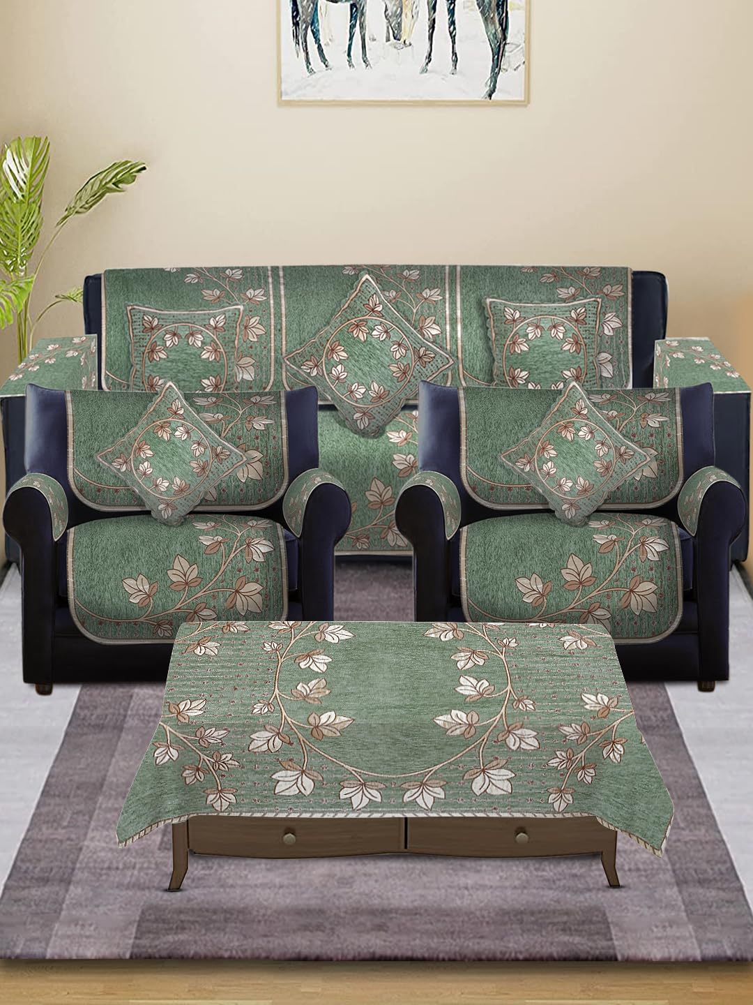 Multitex 5+arm Seater Cotton Ethnic Design Sofa Covers Set-Green (B0C7N1TS7D) Amazon Price History, Amazon Price Tracker