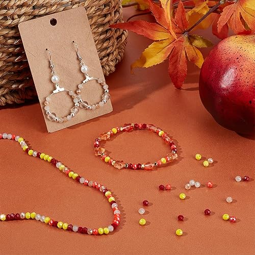 Miniatura 10 de Beebeecraft Alrededor de 1000 cuentas de vidrio de 0.157 pulgadas (0.157 in) de cristal carmesí multicolor facetadas Roundel Briolette cuentas