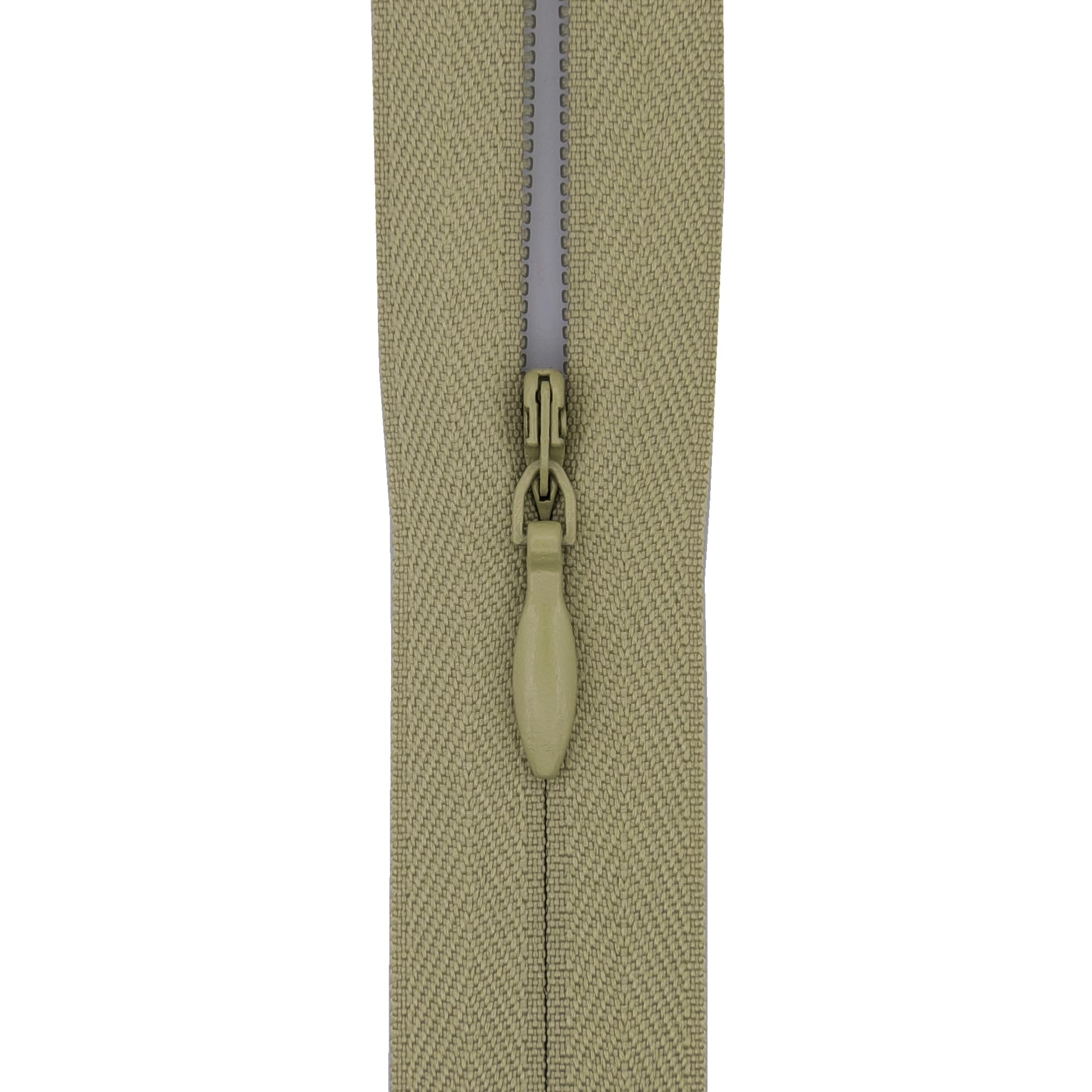 Y-Connection Khaki Green #3 Woven Tape Invisible Zip (Close End), 12 Inch (30.5Cm) For Skirts, Dress Side-Seams & Small Lumbar Cushions - Professional Nylon Coil Zips For Sewing & Dressmaking - 1 Zip (Khaki Green)