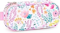 Vista 9 de mibasies - Lapicera para niñas, estuche con divisiones múltiples para lápices, diseño de arcoíris rosa