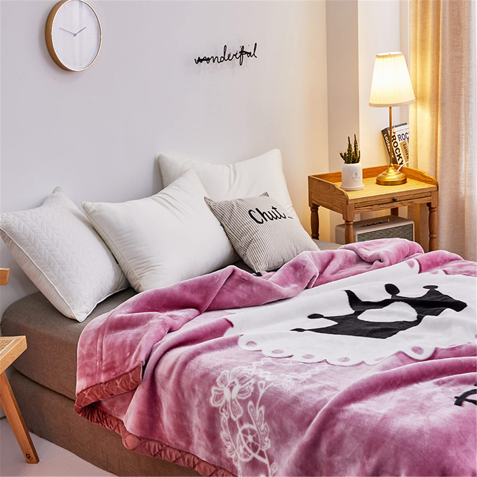 Manta Felpa de Franela Y Sherpa Invierno, Suave Gruesa Caliente Hipoalérgica Reversible para Cama Y Sofá Y Colcha, Cubre Mantas para Hogar, Oficina, Viaje (A8,180x220cm(3kg))