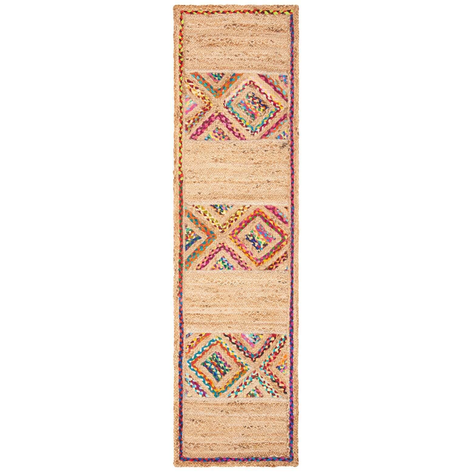 Naturalny dywan z juty i bawełny, ręcznie pleciony dom wiejski, prostokątny dywan do przedpokoju, salonu (60 x 270 cm, prostokątny)