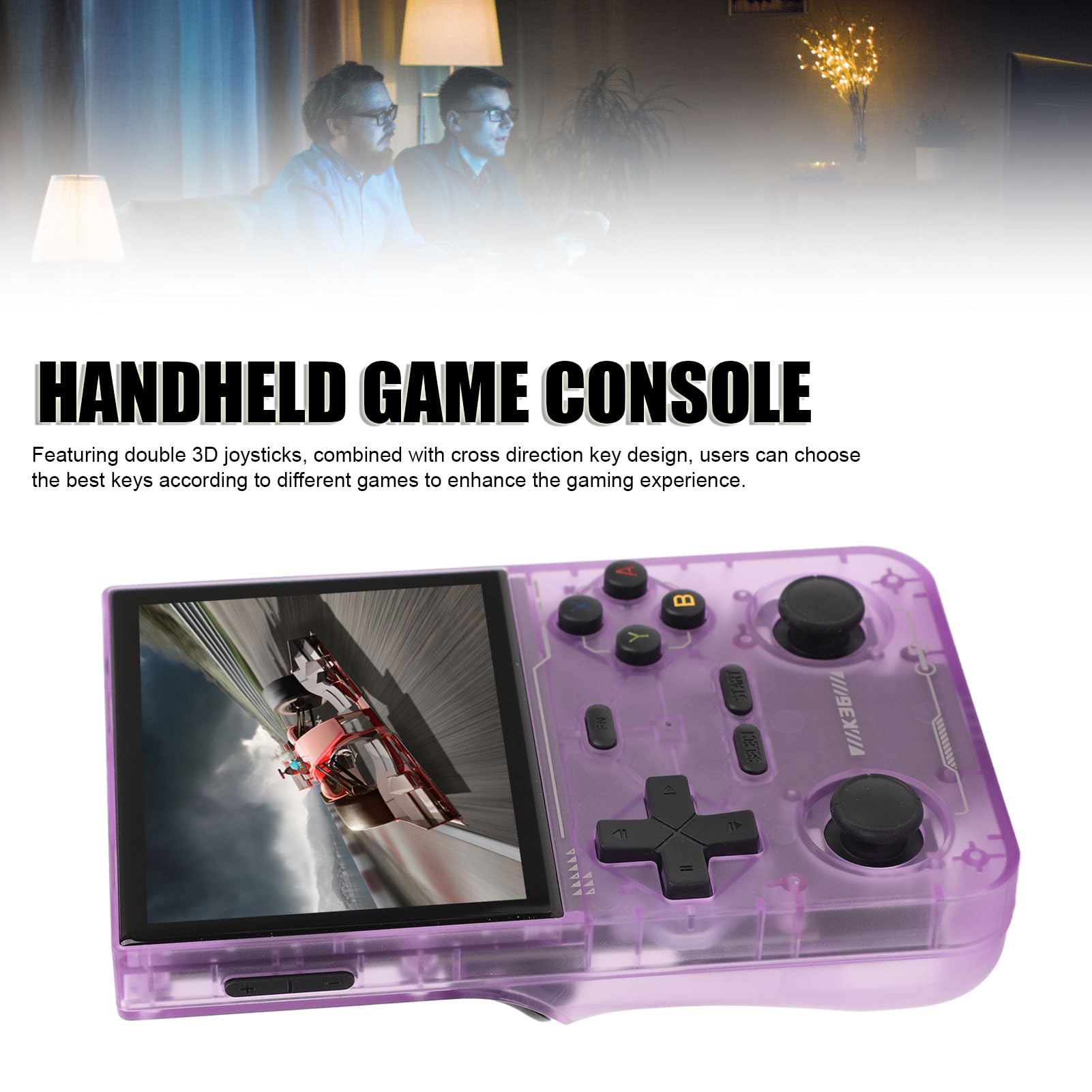 Generic Przenośna Konsola do Gier w Stylu Retro, Podwójny Joystick, Ekran 3,5 Cala, do Wypoczynku i Rozrywki, materiał ABS (fioletowy)