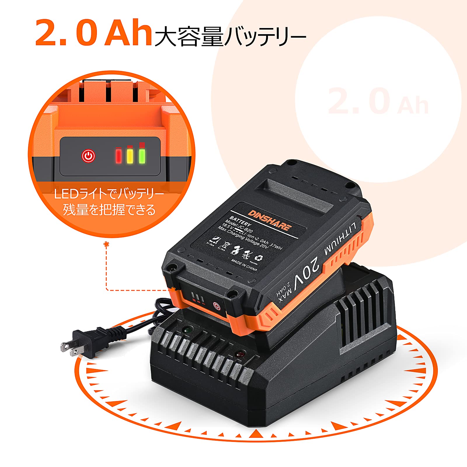 Amazon.co.jp: ブロワー DINSHARE コードレスブロワー 充電式 電動