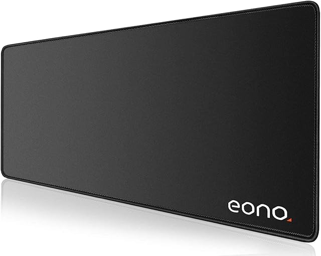 Amazon Brand Eono Large Gaming Mouse Mat, 800 x 300 x 3mm Extended Large Size Mouse Pad, Non-slip Rubber base, Waterproof Surface, Anti-Fray Stitched Edges, Compatible with Laser and Optical Mice