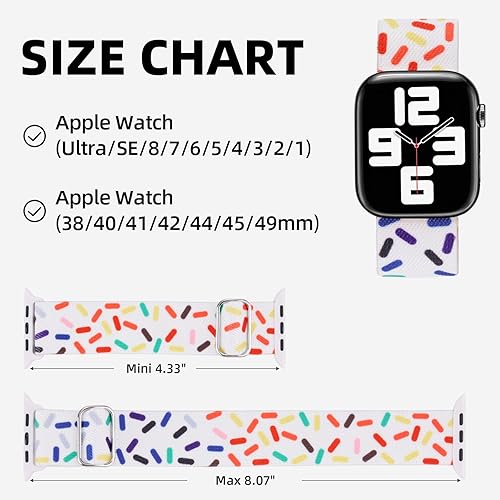 Miniatura 2 de Compatible con Apple Watch Rainbow Band, correa de nailon Pride iWatch para 38401.614 in y 4244451.929 in, bandas de velcro para las series Ultra SE
