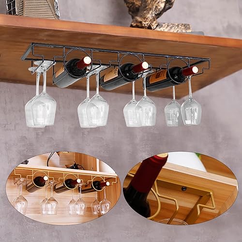 Mental - Estante para vino montado en la pared, soporte para botellas de vino champán, estante de almacenamiento pequeño organizador de vino,