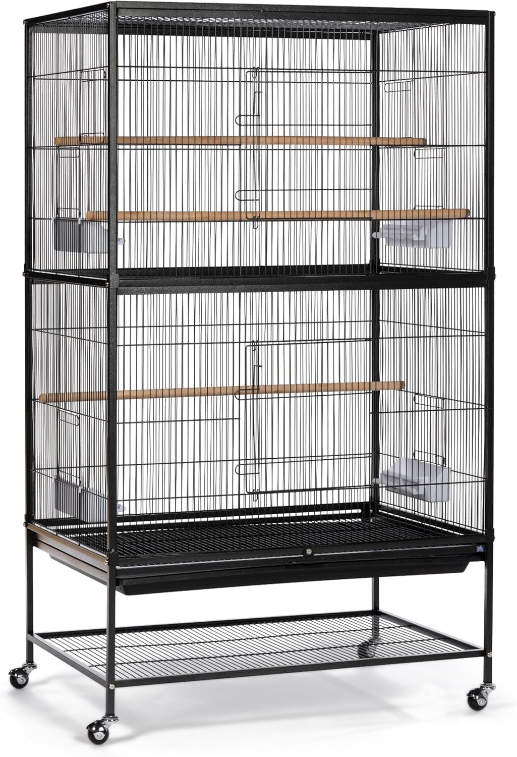 Prevue Pet Products Steel Bird Flight Cage with Wheels - Black, Large